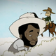 Black Thought of the Roots depicted as a slave in a cartoon about Juneteenth on Black-ish (ABC screenshot)